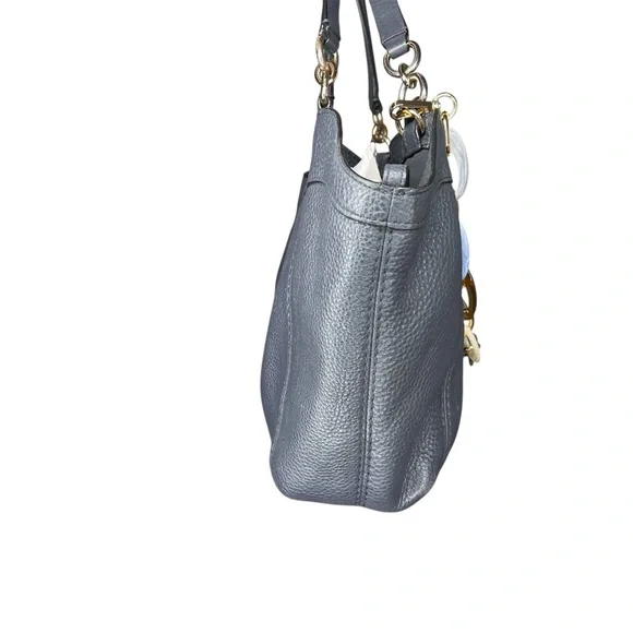 CoachKlara Gray Leather Tote Bag with bonus Chain bag charm